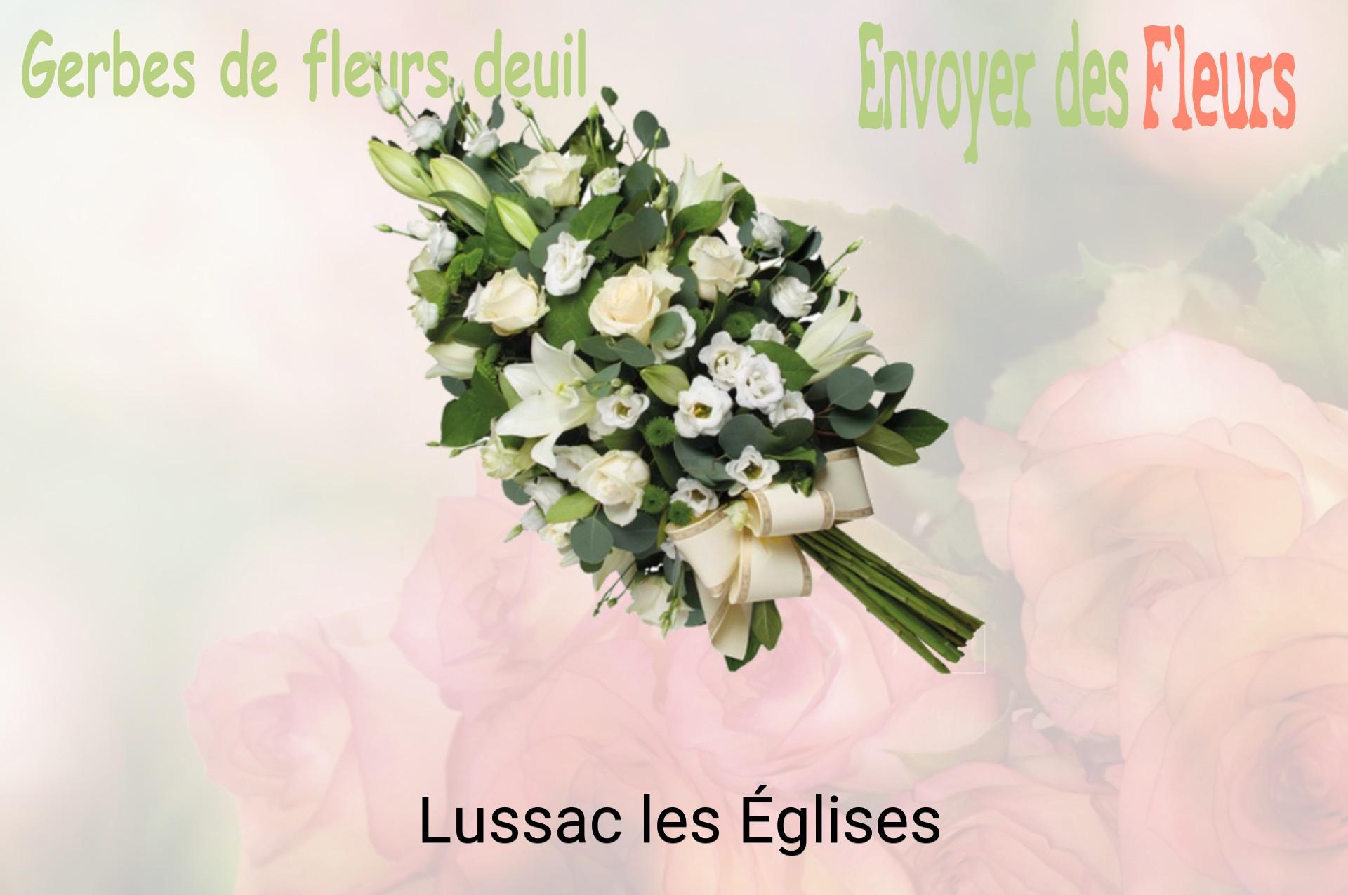 Gerbe de fleurs de deuil livrée à Lussac-les-Églises